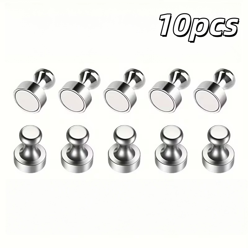 Whiteboard Magnetic - 10 PCS Silver Magnetic Push Pins