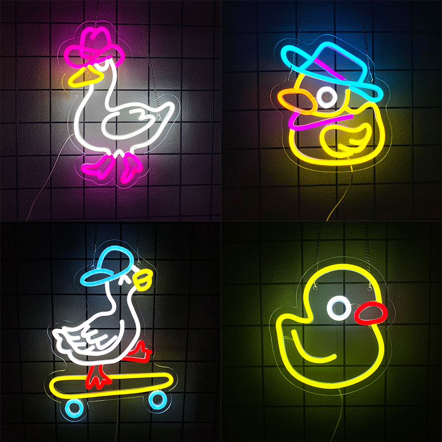 Home Office Icon - Cowboy Duck Led Neon Signs, Cute