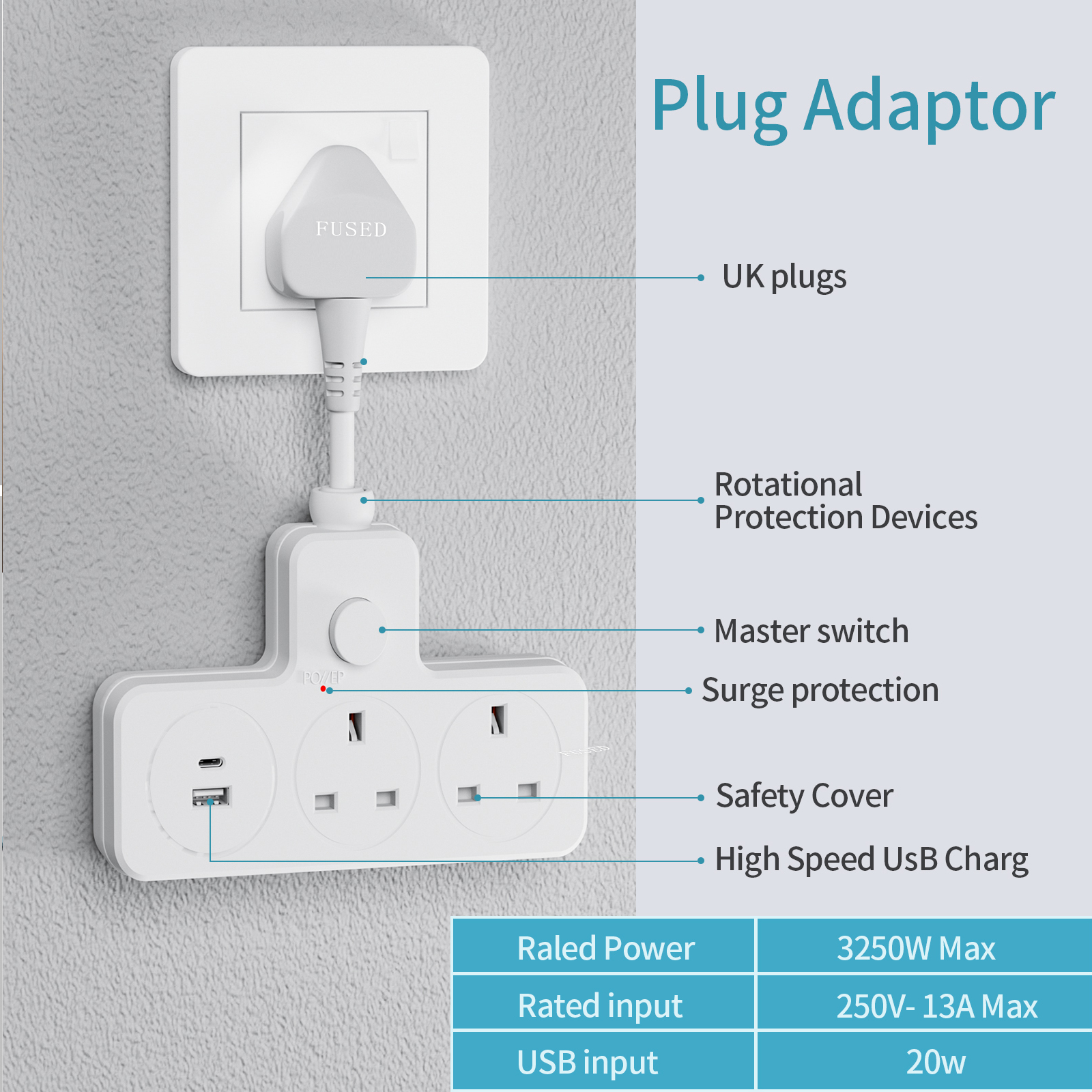 Home Office In Uk - UK Power Plug Wall Outlet 13A