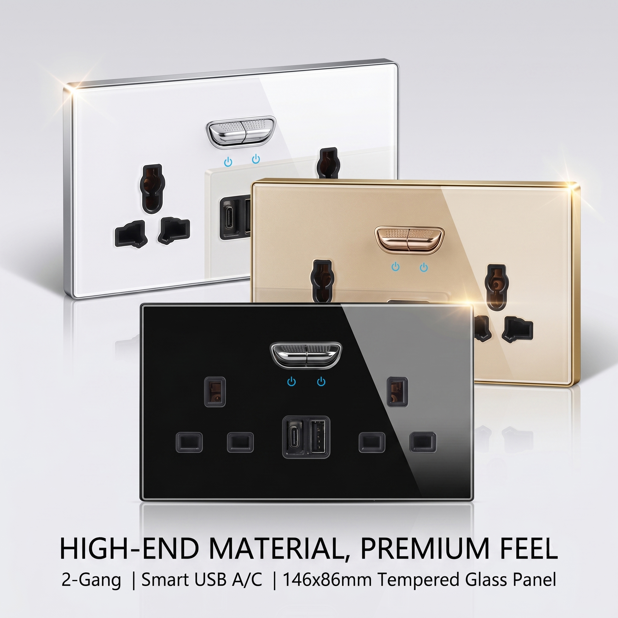 Home Office In Uk - Luxury Tempered Glass UK UN Socket