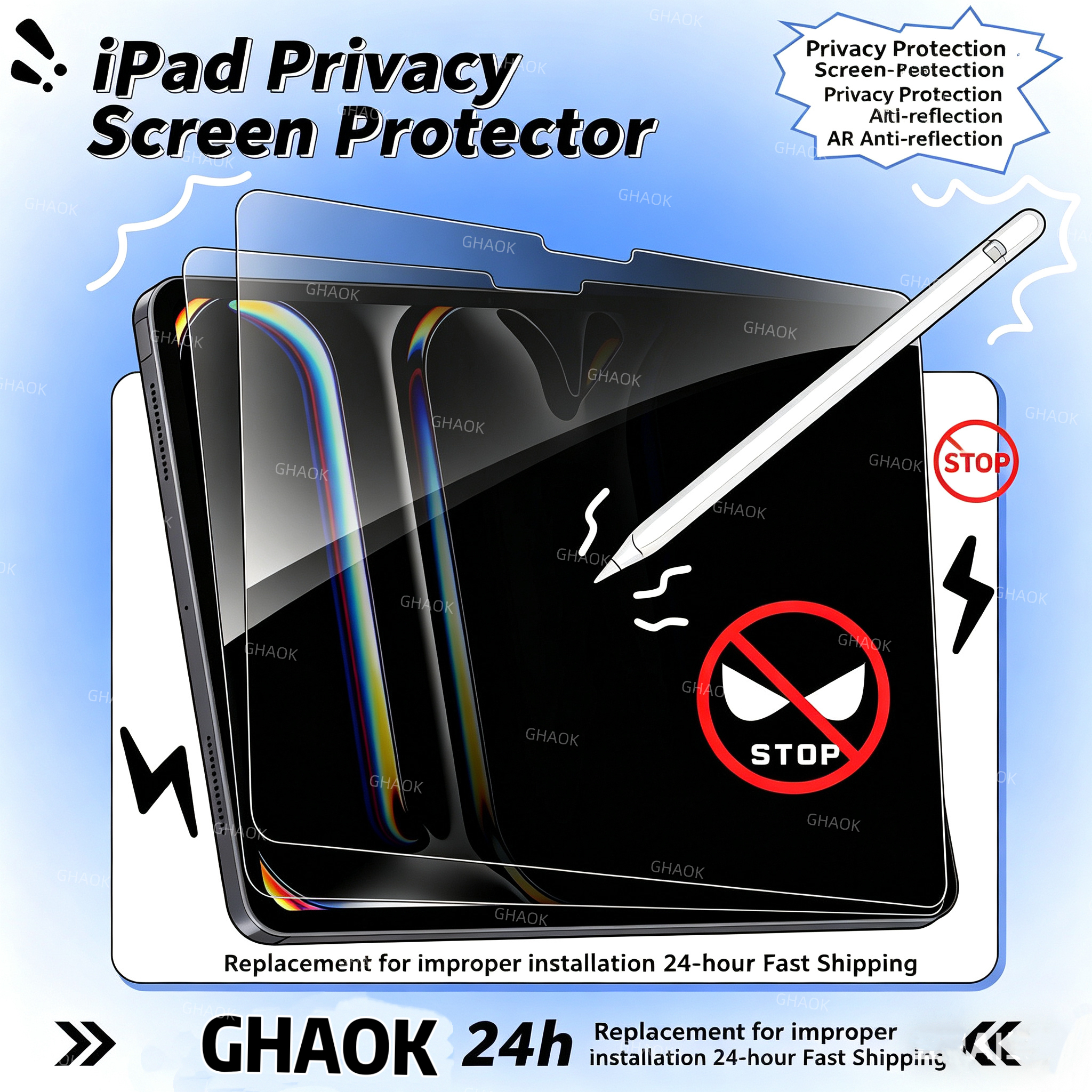 Monitor Privacy Screen - 2 Way Privacy Anti-Spy Screen Protector