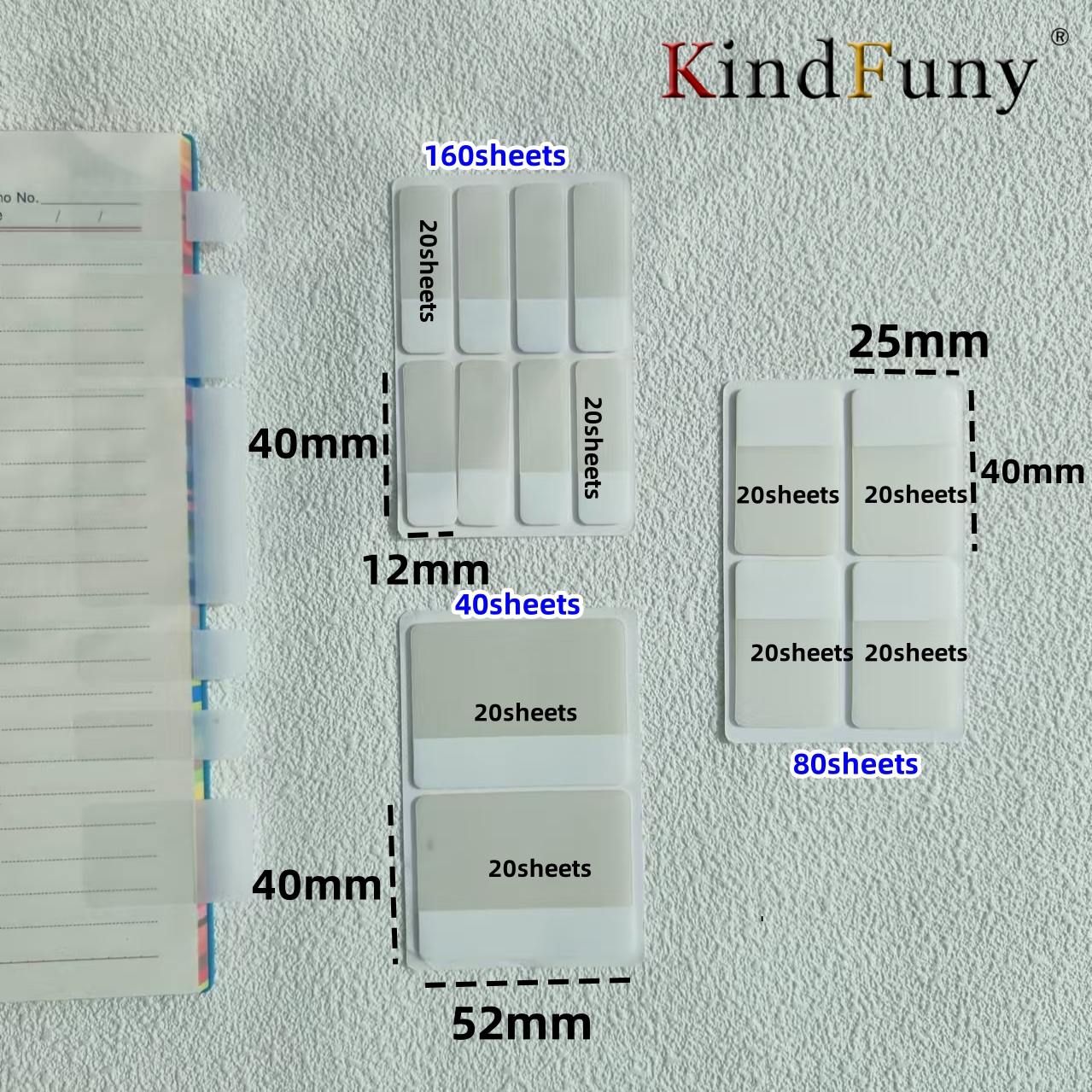 Sticky Note Dispenser - 40/80/160 Sheets Transparent Sticky Notes Self-Adhesive
