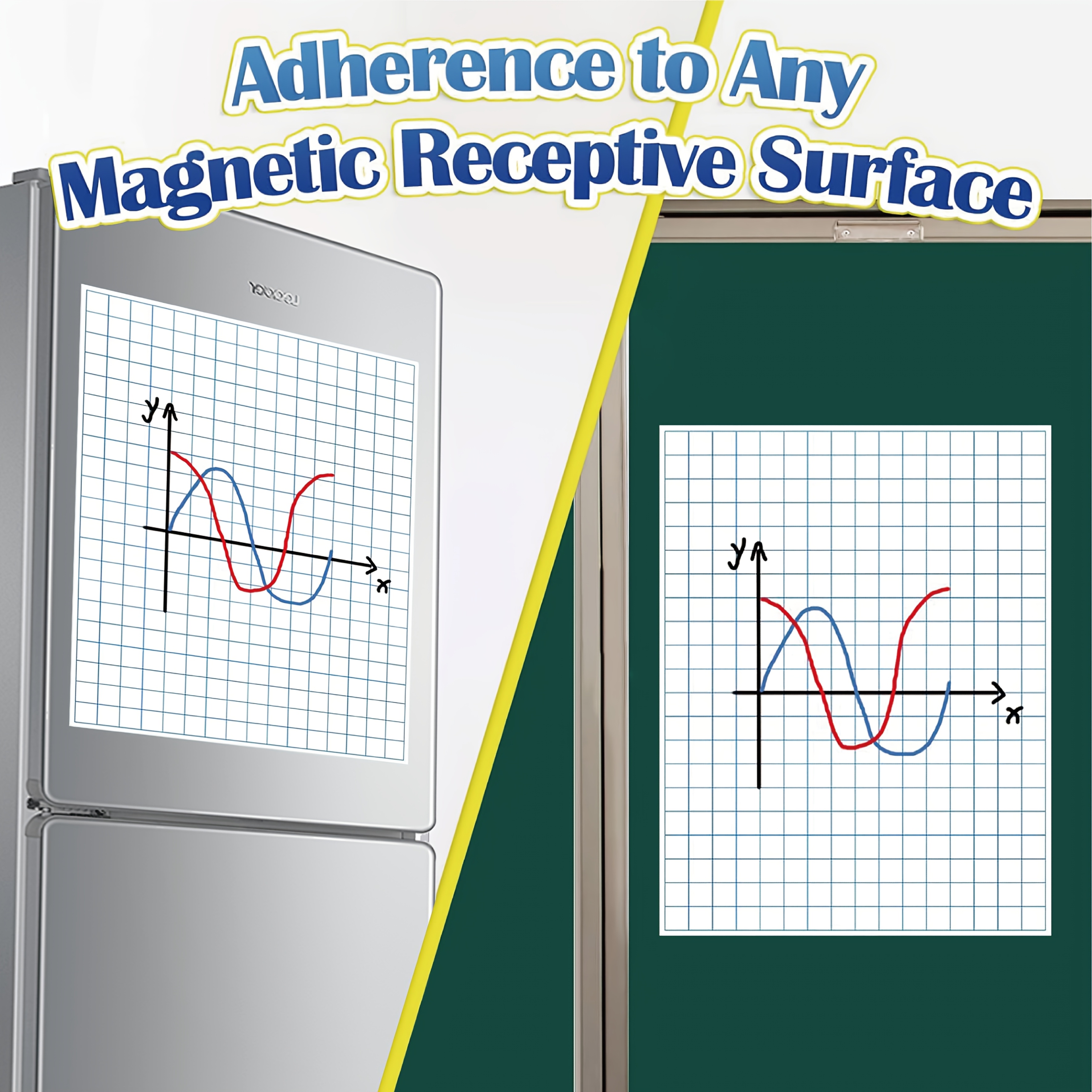 Whiteboard Magnetic - Large Magnetic Grid Writing Board, 21.5