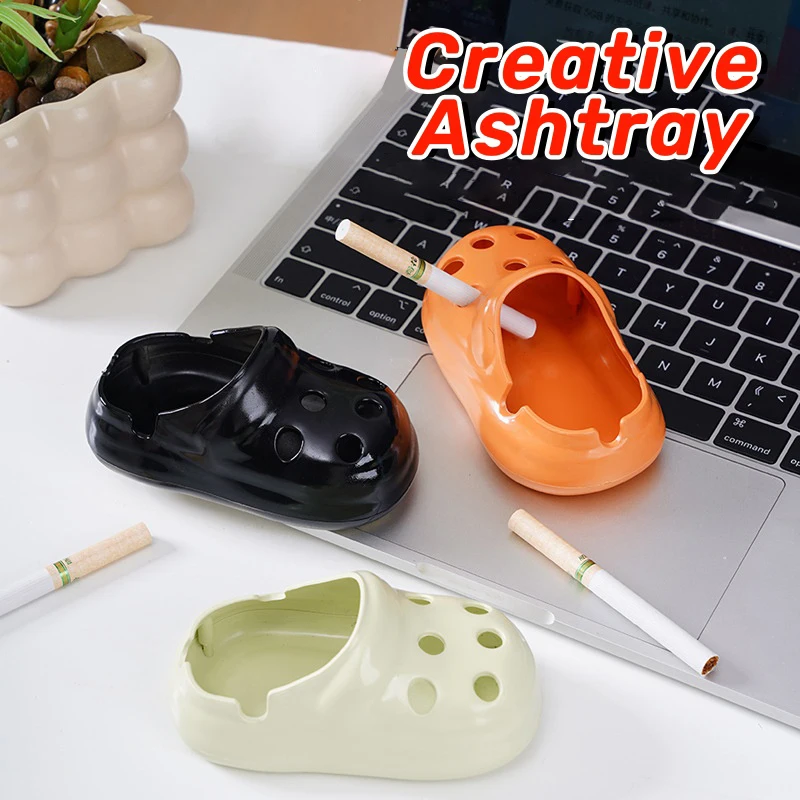 Home Office With View - Creative Cute Hole Shoe Ashtray, Flame