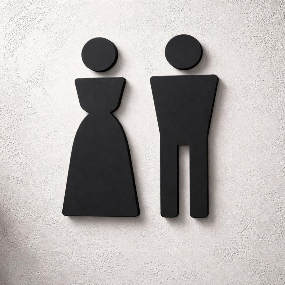 Minimalist 3D Printed Male Fem - Home Office Icon recension och pris