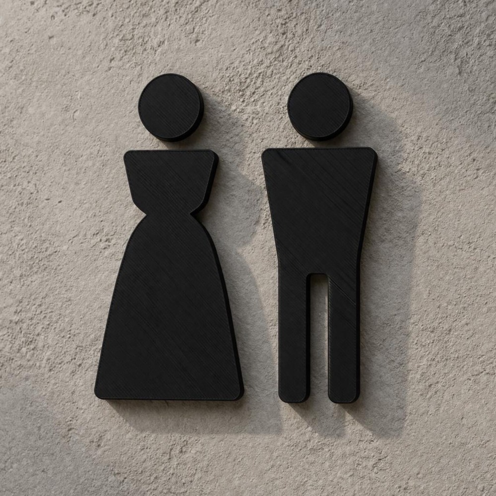 Minimalist 3D Printed Male Fem - Home Office Icon recension och pris