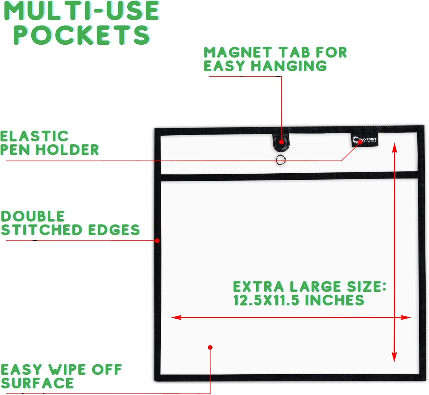 Magnetic Dry Erase Pockets, 6- - Whiteboard Magnetic recension och pris