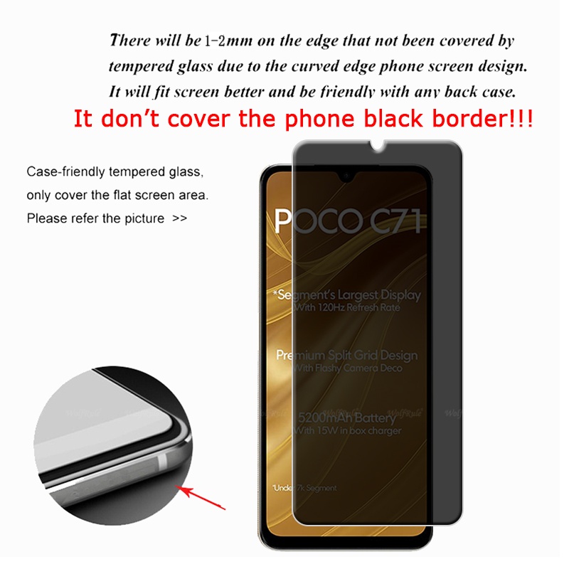 1-2-3-4Pcs For Poco C71 Glass  - Monitor Privacy Screen recension och pris