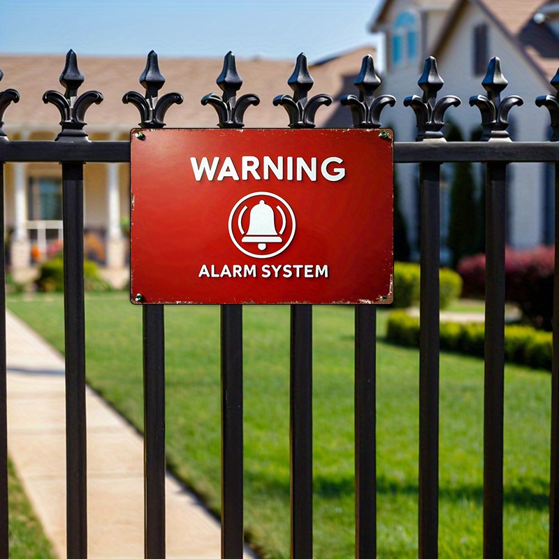 Metal Warning Sign - Red Alarm - Home Office Icon recension och pris