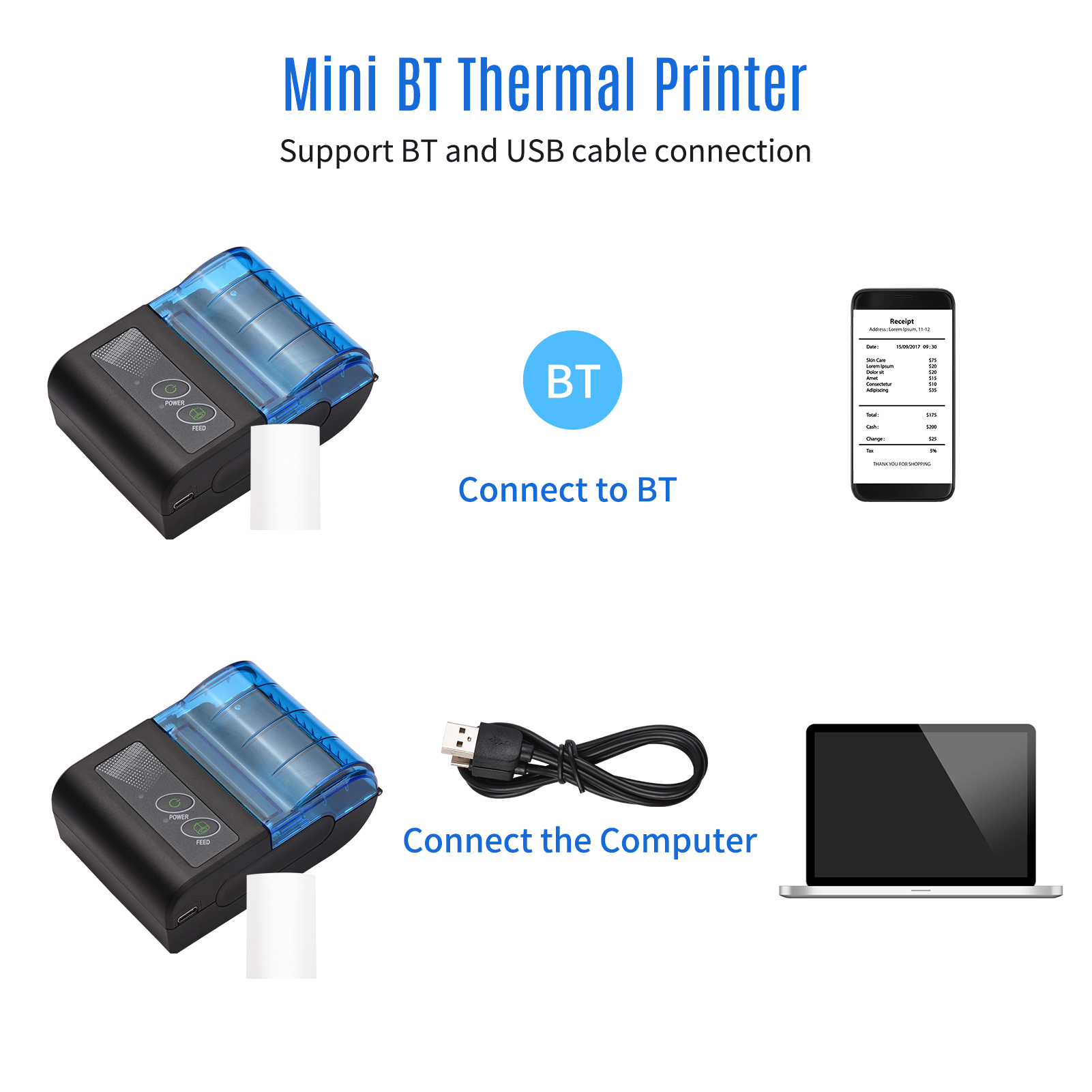 Bisofice Portable Mini Thermal - Laser Printer Home recension och pris