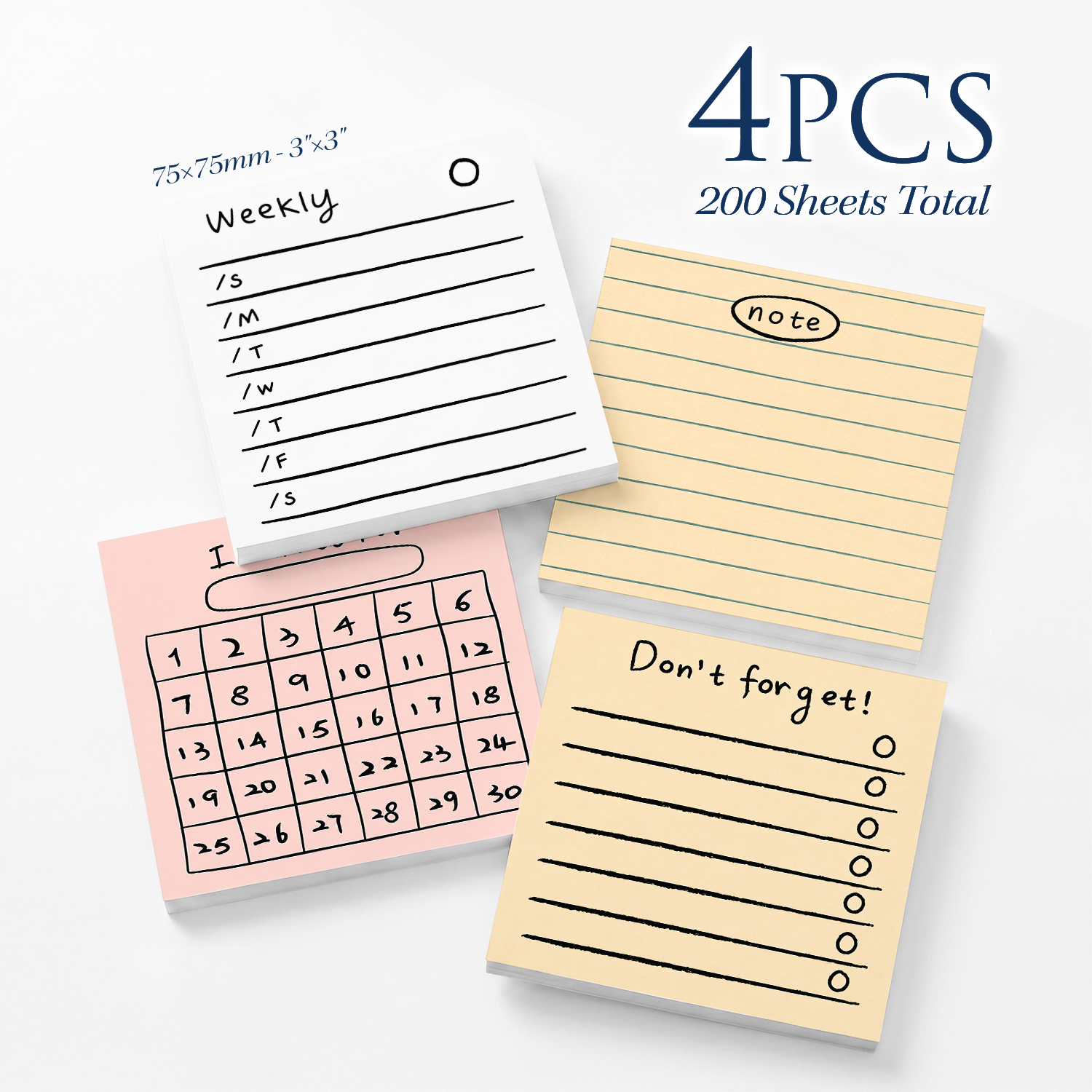4pcs Sticky Notes 3x3 Inch, 75 - Sticky Note Dispenser recension och pris