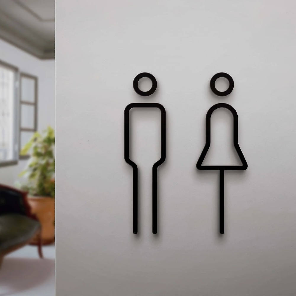 Acrylic Restroom Sign, Clear B - Home Office Icon recension och pris
