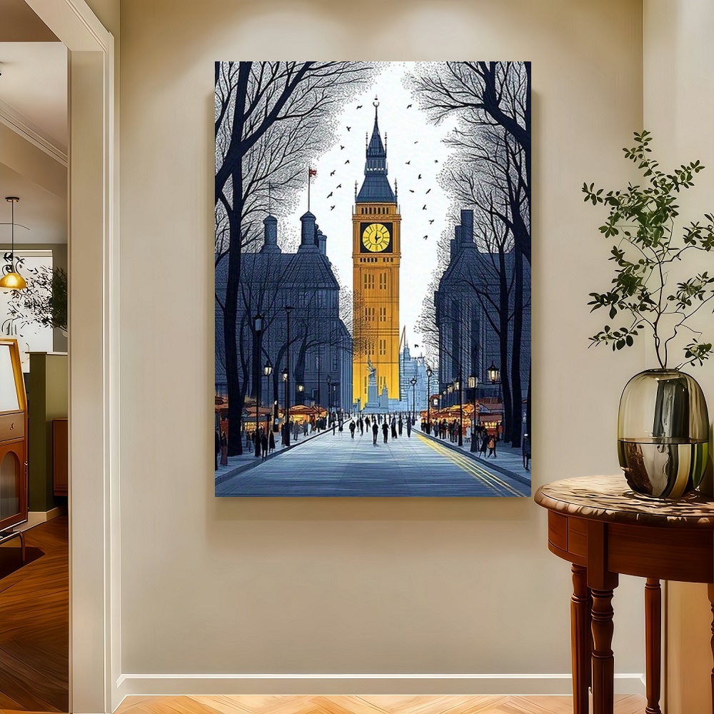 Framed London Streetscape Canv - Home Office Icon recension och pris