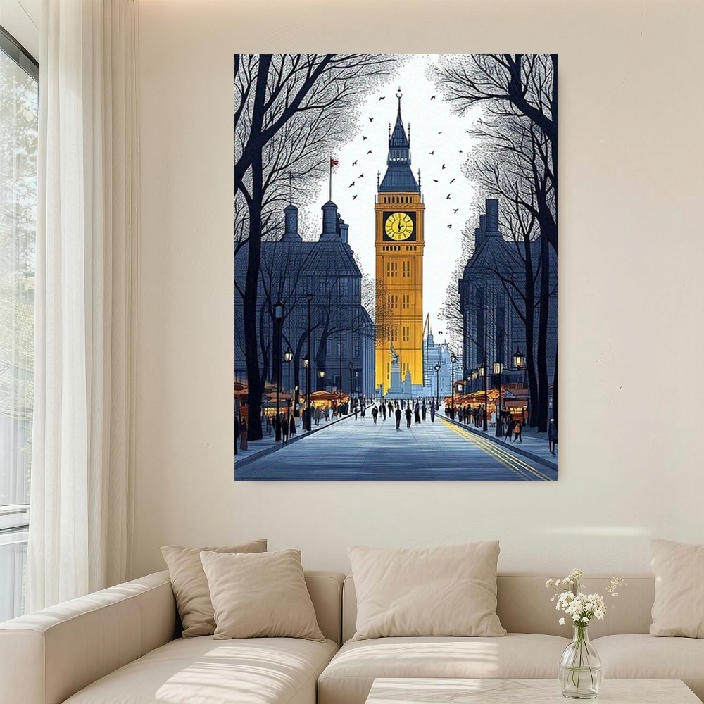 Framed London Streetscape Canv - Home Office Icon recension och pris